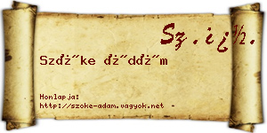 Szőke Ádám névjegykártya