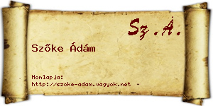 Szőke Ádám névjegykártya